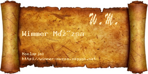 Wimmer Múzsa névjegykártya